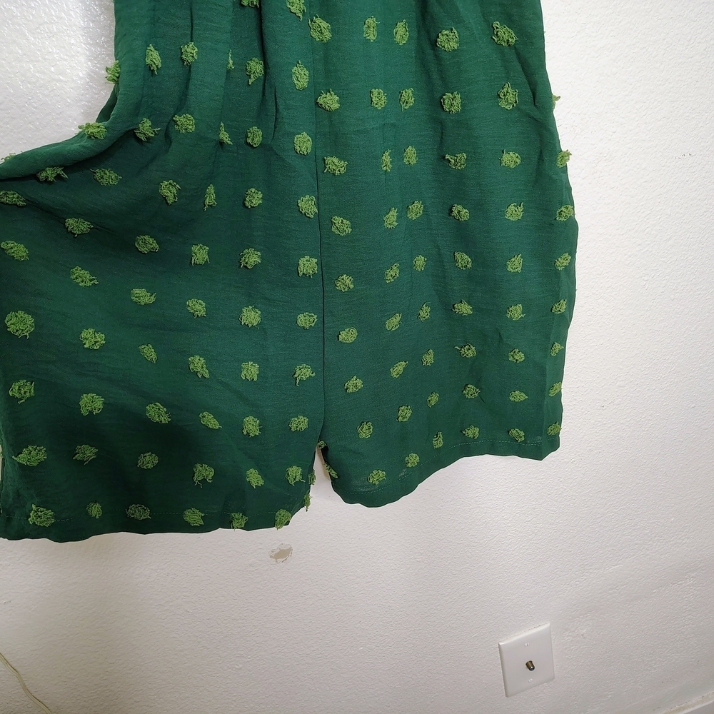 Buauty Women's Green Sleeveless Loose Adjustable Strap Romper with Pockets Sz S - Picture 6 of 14
